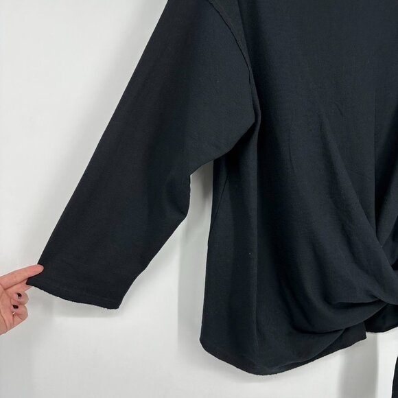 Free People Beach LAX Relaxed Fit Slouchy Long Sleeve Top Black Small - Picture 4 of 9